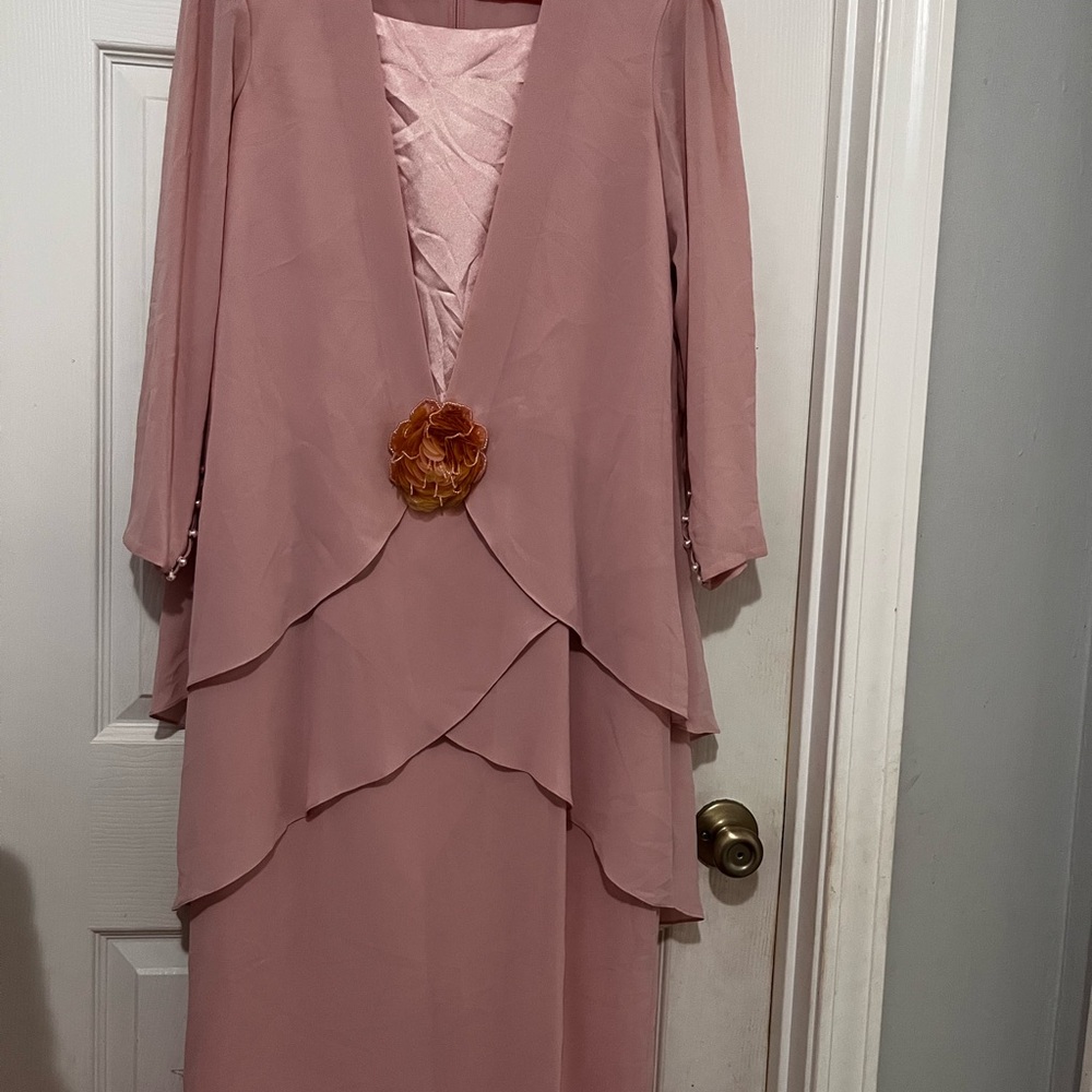 Ursula of Switzerland Pink Long Sleeve Layered Dress